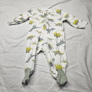 Carter's White and Gray Dinosaur Footie One Piece